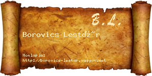 Borovics Lestár névjegykártya